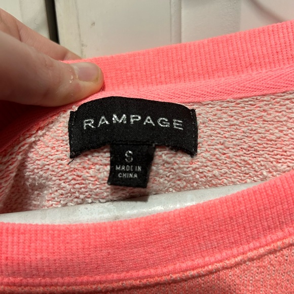 Pink long sleeve sweater. Frenchie dog on front. “BONJOUR” on back. - Picture 2 of 3